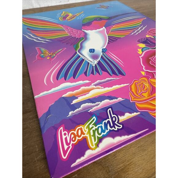Vintage Lisa Frank Hummingbird Pocket Folder Unpunched Dashly Bird Trends Retro - Picture 2 of 10